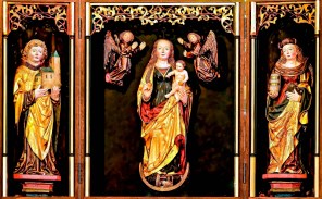 성모자와 카르덴의 성 카스토르와 성녀 마리아 막달레나_photo by Rolf Kranz_in the Church of St Kastor in Dausenau_Germany.jpg